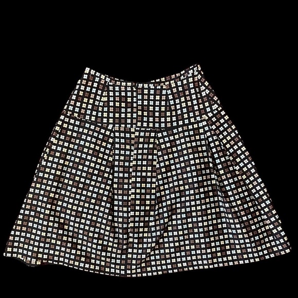 Dema geometric A-line skirt square floral printed circle skirt - Picture 1 of 9